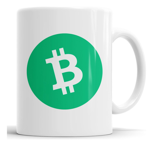 Taza Logo Bitcoin Cash De Cerámica Importada