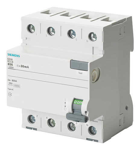 Interruptor Diferencial Siemens 5sv4346-0 In63a 30ma Tipo C
