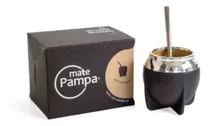 Comprar Mate Térmico Pampa Boca Cerrada Negro Ecocuero + Bombilla 