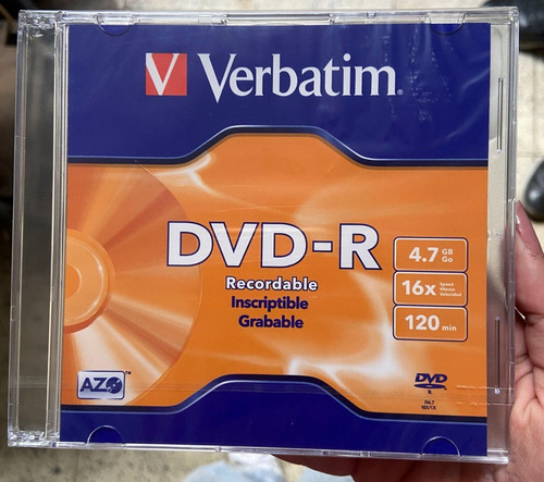 Disco Dvd-r Verbatim 4.7gb Caja Estuche Plastico 20 Piezas