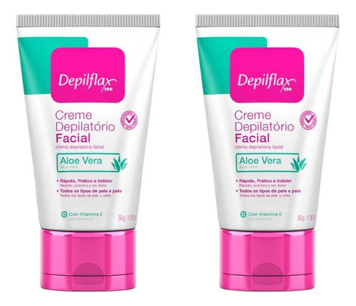 Depilatorio Depilflax Creme Facial 50g - Kit Com 2un