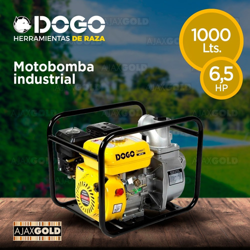 Motobomba Industrial Nafta 6,5 Hp Dogo Agua 1000 L/min