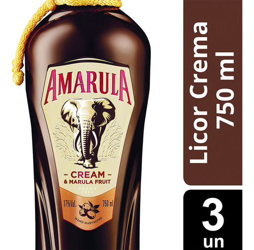 Amarula Crema De Licor 17° Botella X 750 Ml X3un
