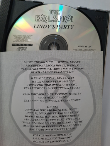 The Bolshoi - Lindy's Party Cd Made In England
