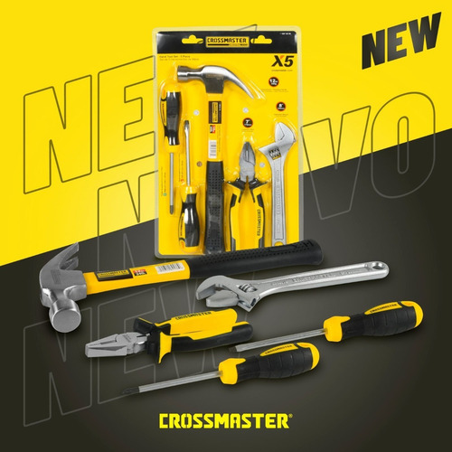 Imagen 2 de 10 de Set Destornilladores Martillo Pulsiana Pinza Crossmaster 5 P