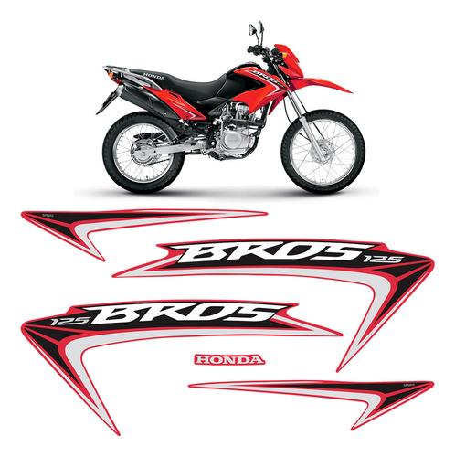 Kit Adesivos Honda Bros 125 2015 Moto Vermelha - Genérico