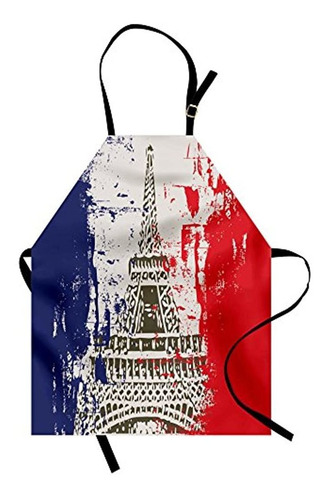 Delantal De Lunarable Paris Estilo Grunge Bandera De Francia