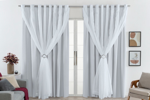 Cortina Pvc Sala Quarto 280 X 240 Blackout Corta Luz 100% Cor Branco