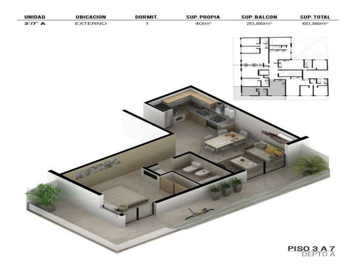 Imagen 2 de 6 de Depto En Venta 1dorm. Con Balcón - B° Centro