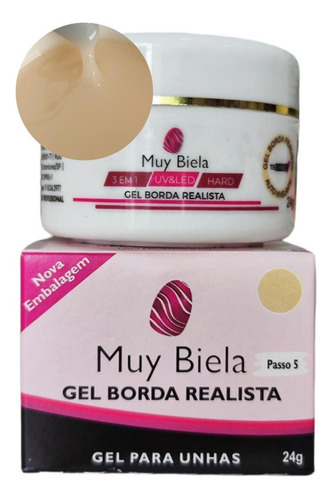 Gel Borda Realista 24g Muy Biela Secagem 3 Seg. Full Cor Bege