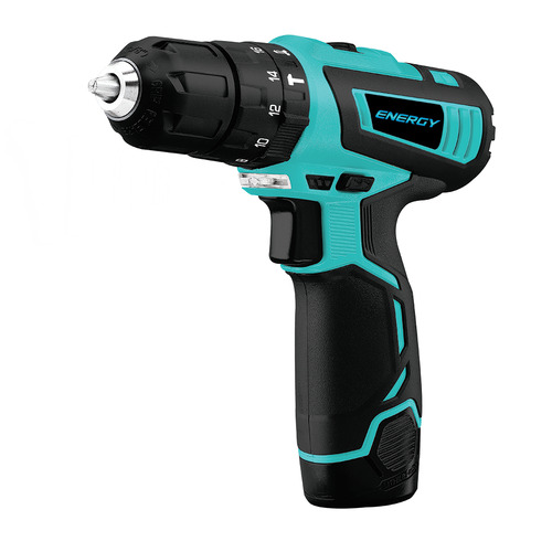 Taladro percutor atornillador inalámbrico de 10mm Energy DDI10/1/12 C1 12V + 1 batería de 18Ah + accesorio con caja de cartón 220V 50Hz/60Hz