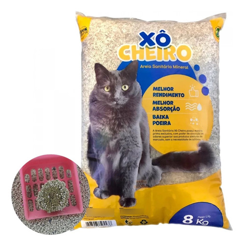 Areia De Gato 8 Kg Sanitária Com Controle De Odores