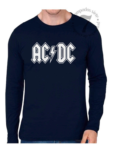 Polera Manga Larga Hombre Banda Musical Ac Dc Rock