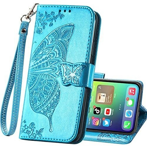 Para iPhone 14 Pro Wallet Case,pu Piel Flip 828rm