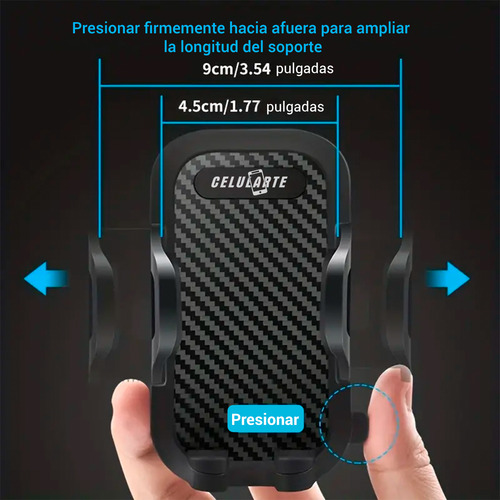 Soporte Para Celular Para Automóvil Ajustable Porta Celular Negro