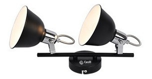 Imagen 2 de 4 de Aplique Lenora 2 Luces Vintage Negro Techo/pared E14 Candil