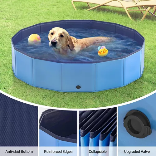 Frontpet Piscina plegable XL para perros – Piscinas de 60 pulgadas de ancho  para perros grandes, piscina infantil y bañera para perros, piscina de