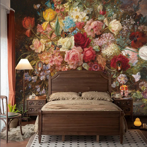 Lienzo Mural De Pared Con Forma De Rosa, Diseño De Flores, P