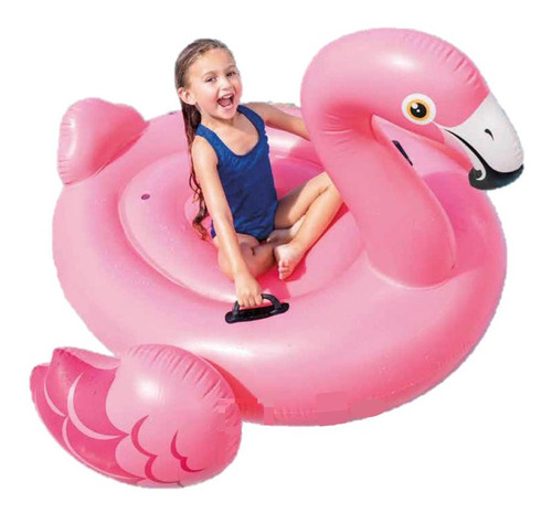 2 Flamingos Salvavidas Y Pelota Gdes Intex Inflables Alberca