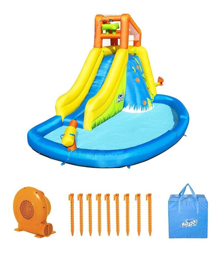 Mega Parque Aquático Inflável 4,35m X 2,86m X 2,67m Bestway Cor Azul 220V