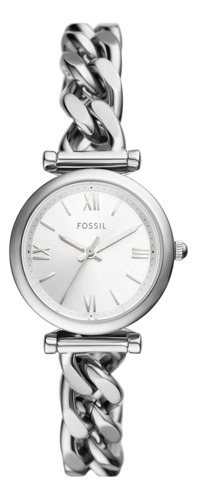 Reloj Mujer Fossil Carlie De Acero Inoxidable3 Correa Plateado