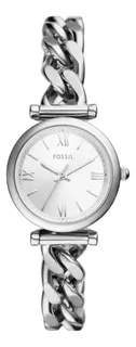 Reloj Mujer Fossil Carlie De Acero Inoxidable3 Correa Plateado