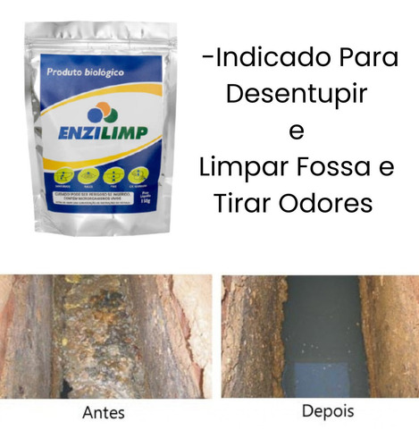 Imagem 3 de 5 de Enzilimp Biodegrador - Elimina Cheiro Limpa Fossa 500g