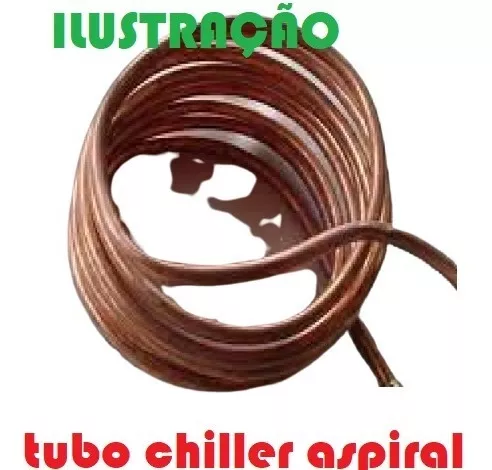 Tubo Cobre 6,5m Chiller Aquecer Agua Lenha Fogo 1/4 Conexão