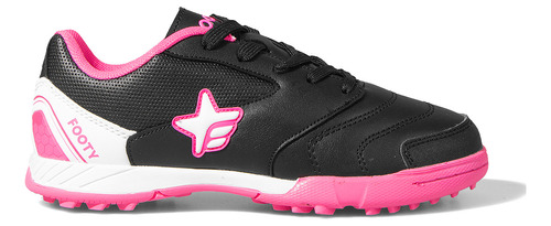 Botines Pista Footy 3008b Negro Rosa Niña