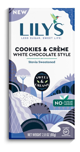 Lily´s Chocolate Blanco Cookies & Créme Con Stevia 80g