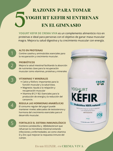 Kéfir Crema Viva 2 Packs + Regalo Contenedor Para Yoghurt