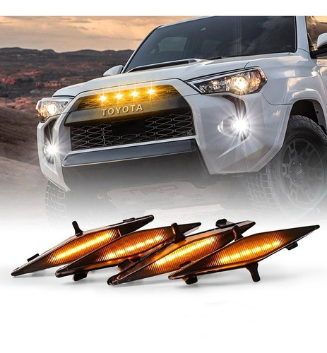 Luces Led Parrilla Ambar 12v Toyota 4runner 2014-19 Trd Set4