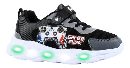 Zapatillas Footy Con Luz Gamer Squad Hi577 Velcro