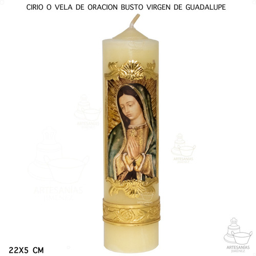 Imagen 3 de 5 de Cirio O Vela De Oración Busto Virgen De Guadalupe