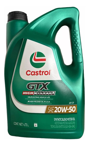 Aceite Para Motor A Gasolina Castrol Gtx 20w-50 Garrafa Alto