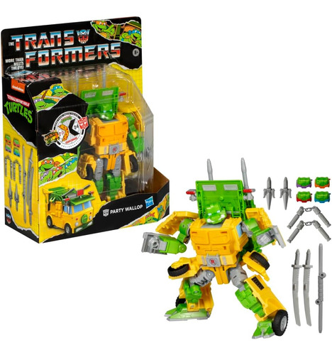 Boneco Figura Transformers Tartaruga Ninja Party Wallop Hasbro