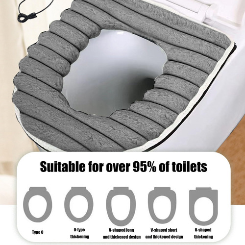 Funda De Asiento De Inodoro Calefaccionada Usb Felpa Suave Gris Nombre Del Diseño