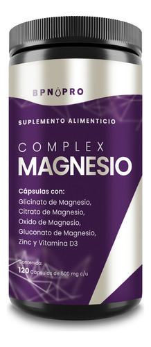 Magnesio Complex Citrato Oxido Gluconato Zinc Vitamina D3 Sabor Sin sabor