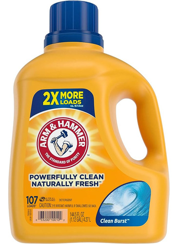 Arm & Hammer Clean Burst, 107 Cargas De Detergente Líquido P