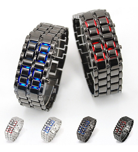 Reloj Led Hombre Digital Lava Samurai Acero Deportivo Unisex