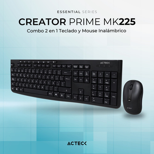 Combo 2 En 1 Inalambrico Acteck Teclado/ Mouse Mk225 2.4mhz