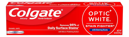 Colgate Optic White Blanquea Sin Dañar Aliento Menta 2pack