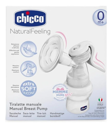 Extractor Manual Leche Natural Feeling Silicón Suave Chicco