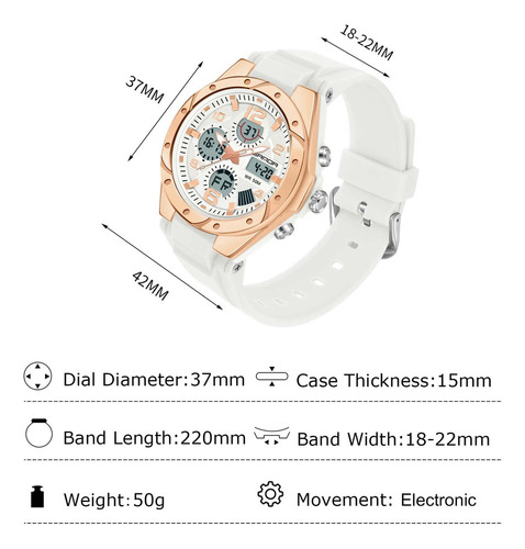 . Reloj Digital Multifunción Moda Fino Impermeable Para