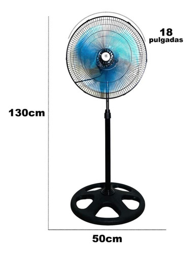Ventilador De18 Pulgadas Negro Pedestal, Piso, Pared 3 En 1