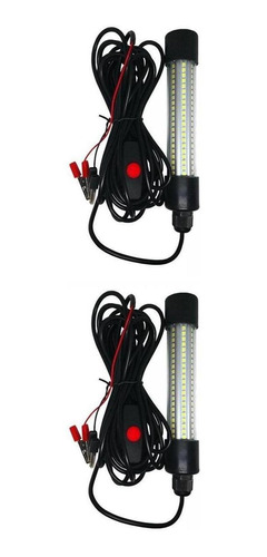 2pcs 12v Led Luces De Pesca Sumergibles Bajo El Agua Calamar