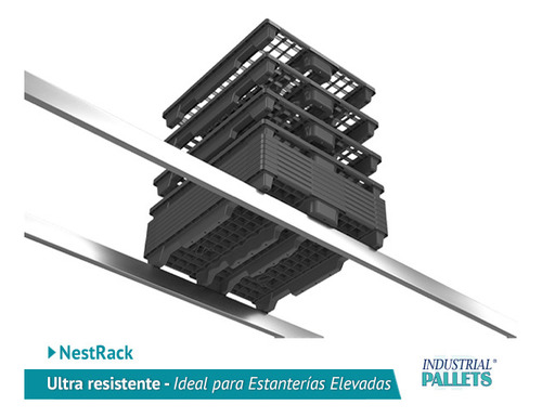 Tarima De Plastico Seminuevo Nestrack Habilitada Para Racks Negro (Usado)
