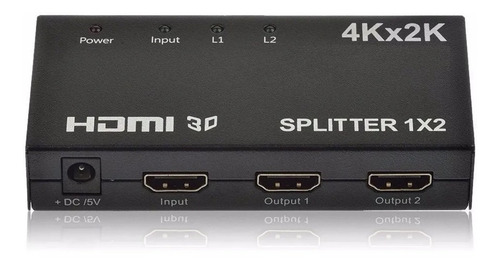 Imagen 1 de 6 de Hdmi Splitter 1x2 Multiplicador Adaptador - 4k Ultra Hd 3d