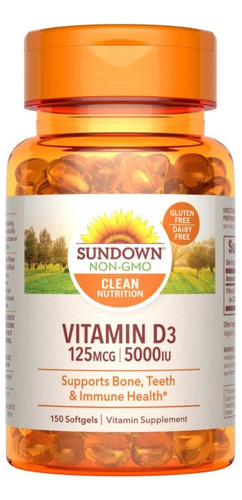 Sundown | Vitamina D3 | 125mcg | 5000 Iu | 150 Softgels