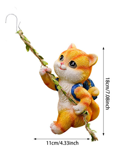 Estatua De Gato De Jardín, Decoración Colgante Para
